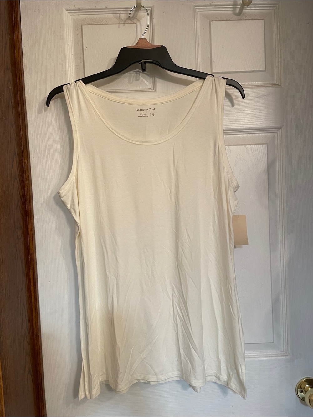 Coldwater Creek Women's Cream Scoop Neck Sleeveless Tank ( bag2)